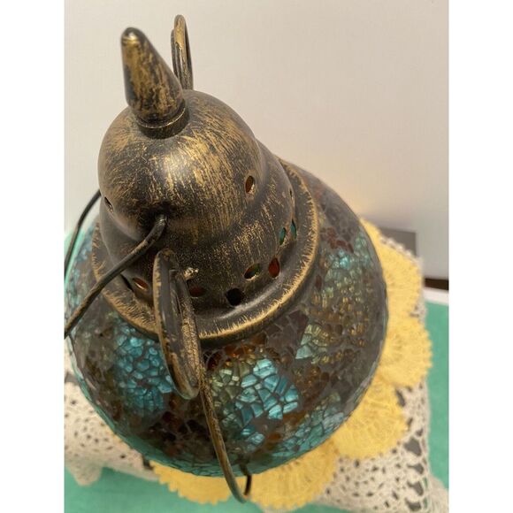 Turkish Moroccan  Mosaic Lamp Light Pendant Lantern icy blue, Green,‎ Brown. - Picture 7 of 11